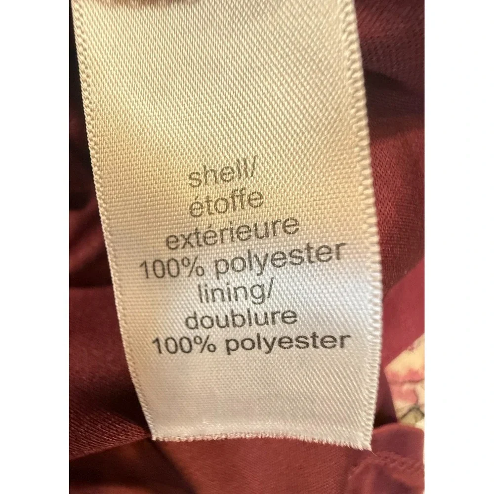 Maurices XXL Burgundy Floral Ruffle Faux Wrap Dress Long Sleeve Boho Midi - Picture 15 of 16